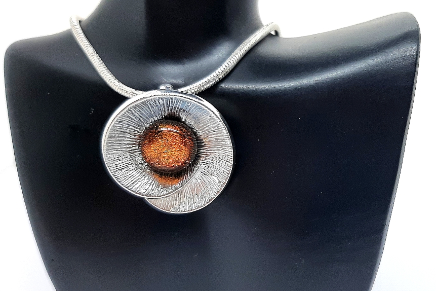 Echtsilber Anhänger MUSCHELBLÜTE gold