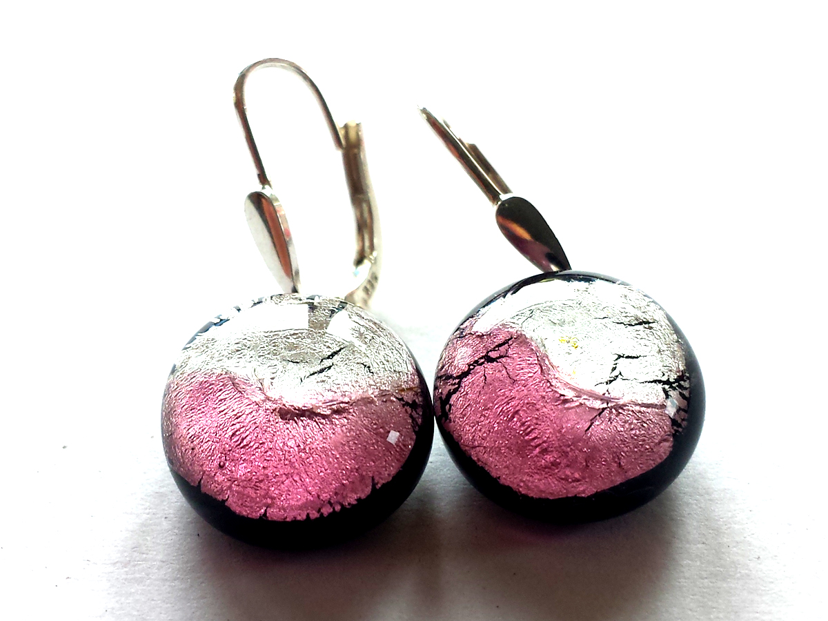 Midnight Ohrhänger rund rose silber