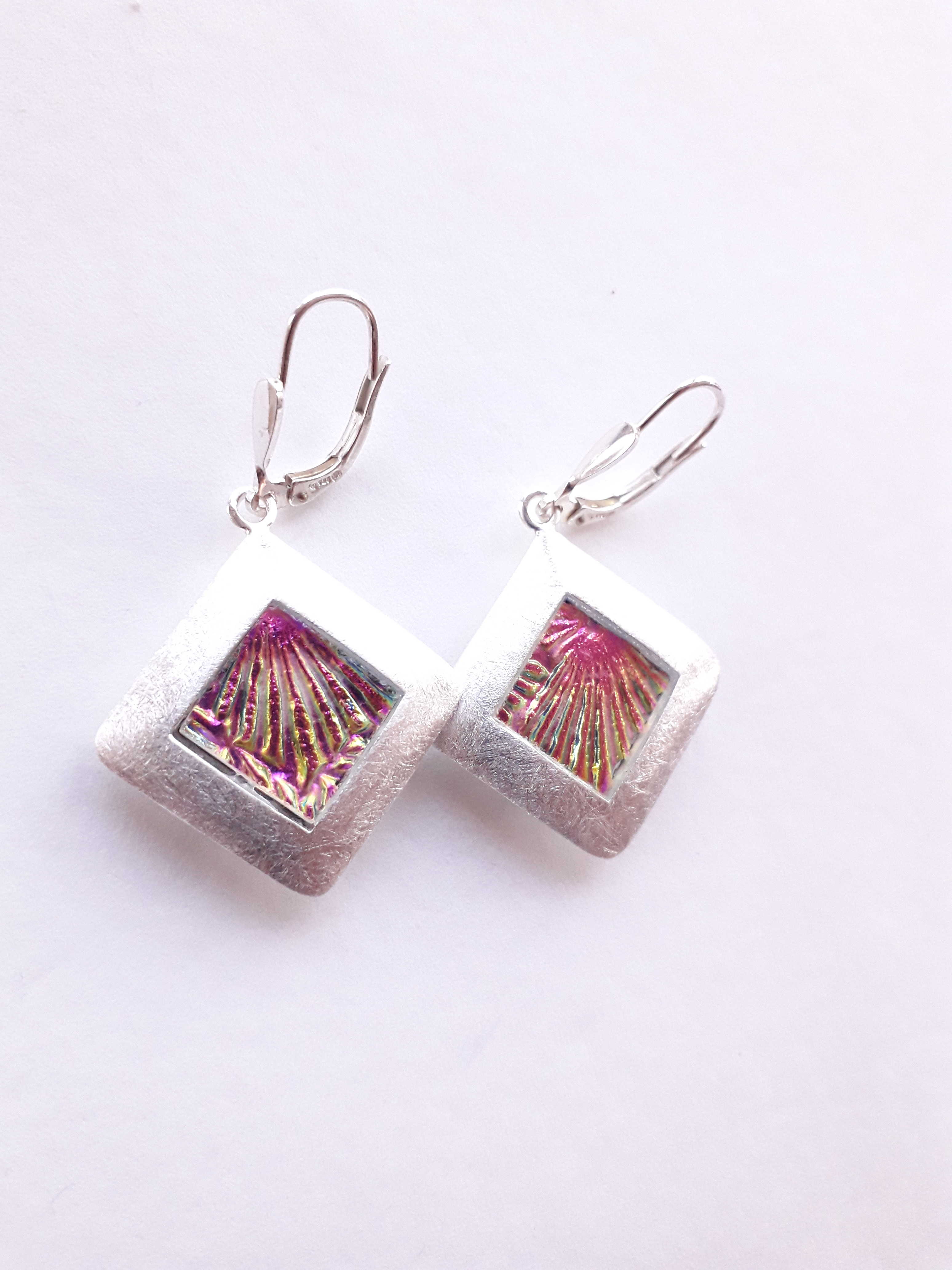 Echtsilber Ohrhänger FNTINE rose vio