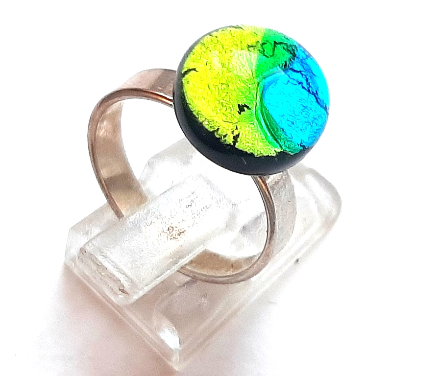 Midnight Ring Mini peridot aqua