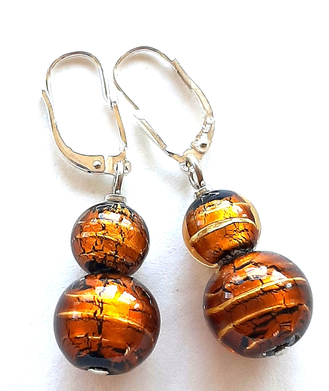 Perlen Ohrhänger gold Unikat GHU226