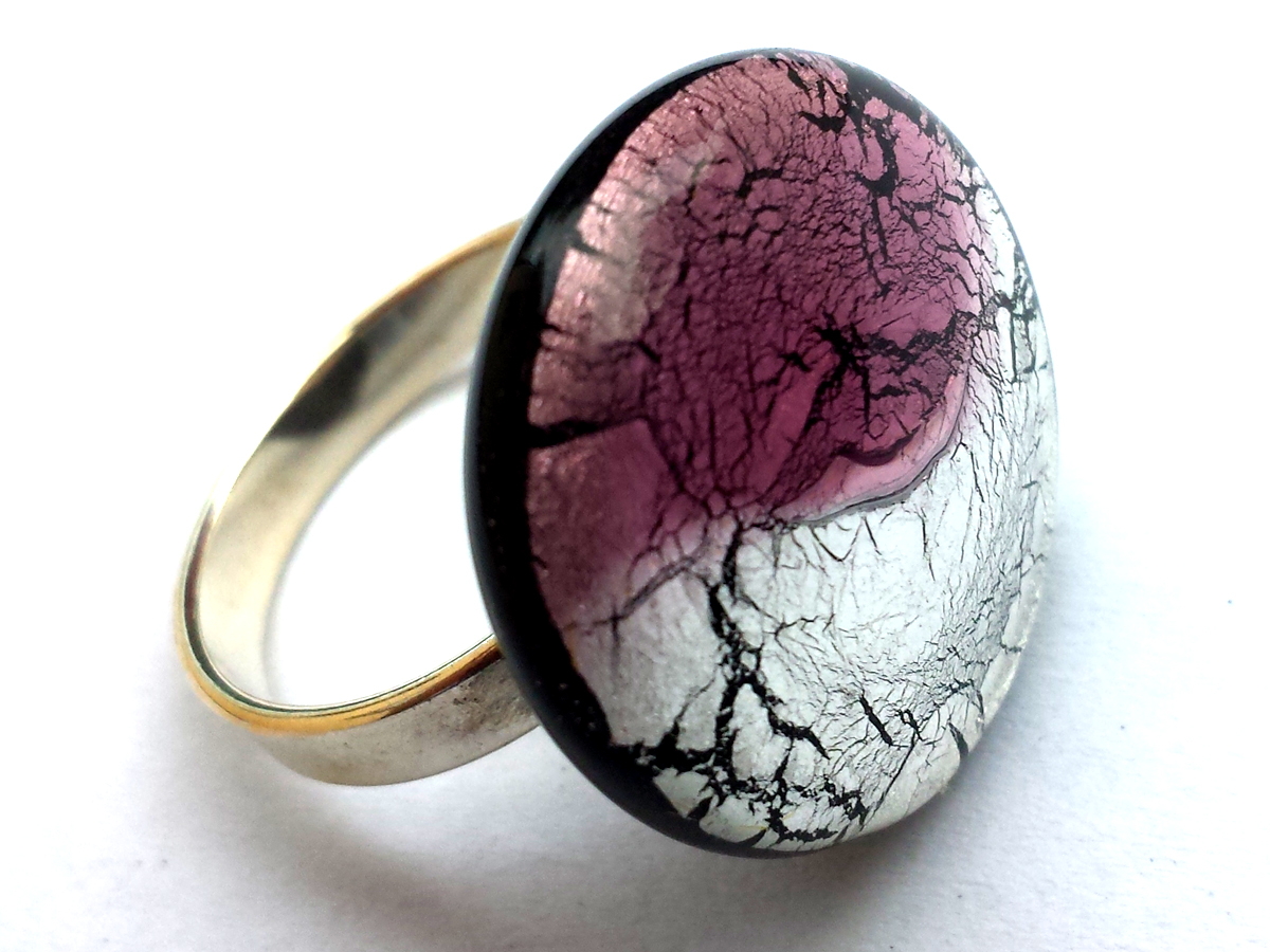 Midnight Ring rose silber