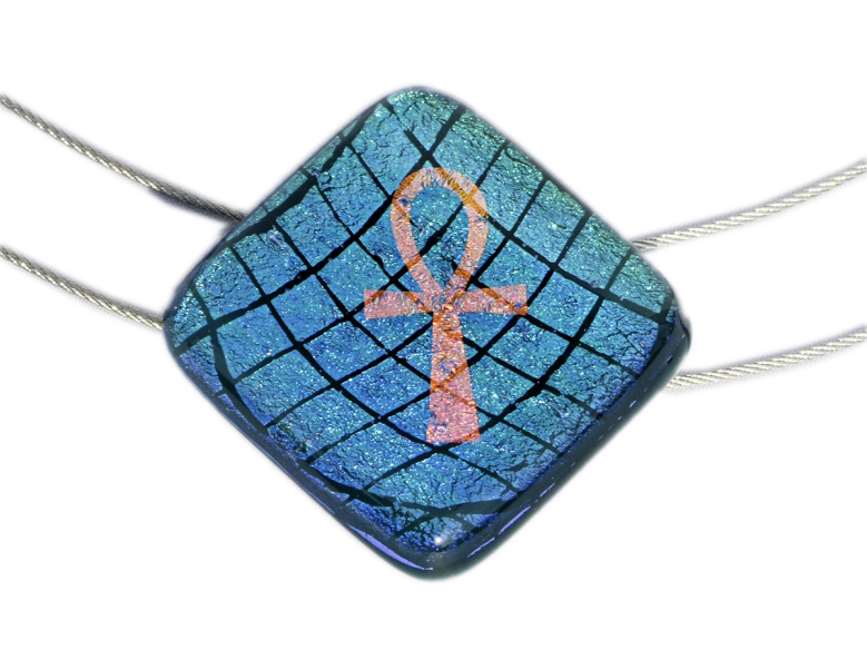 Warp Halskette Large Ankh grün