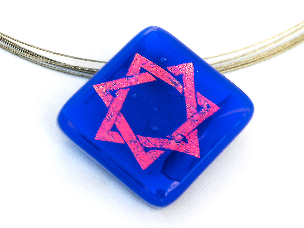 Halskette Heptagramm Blau