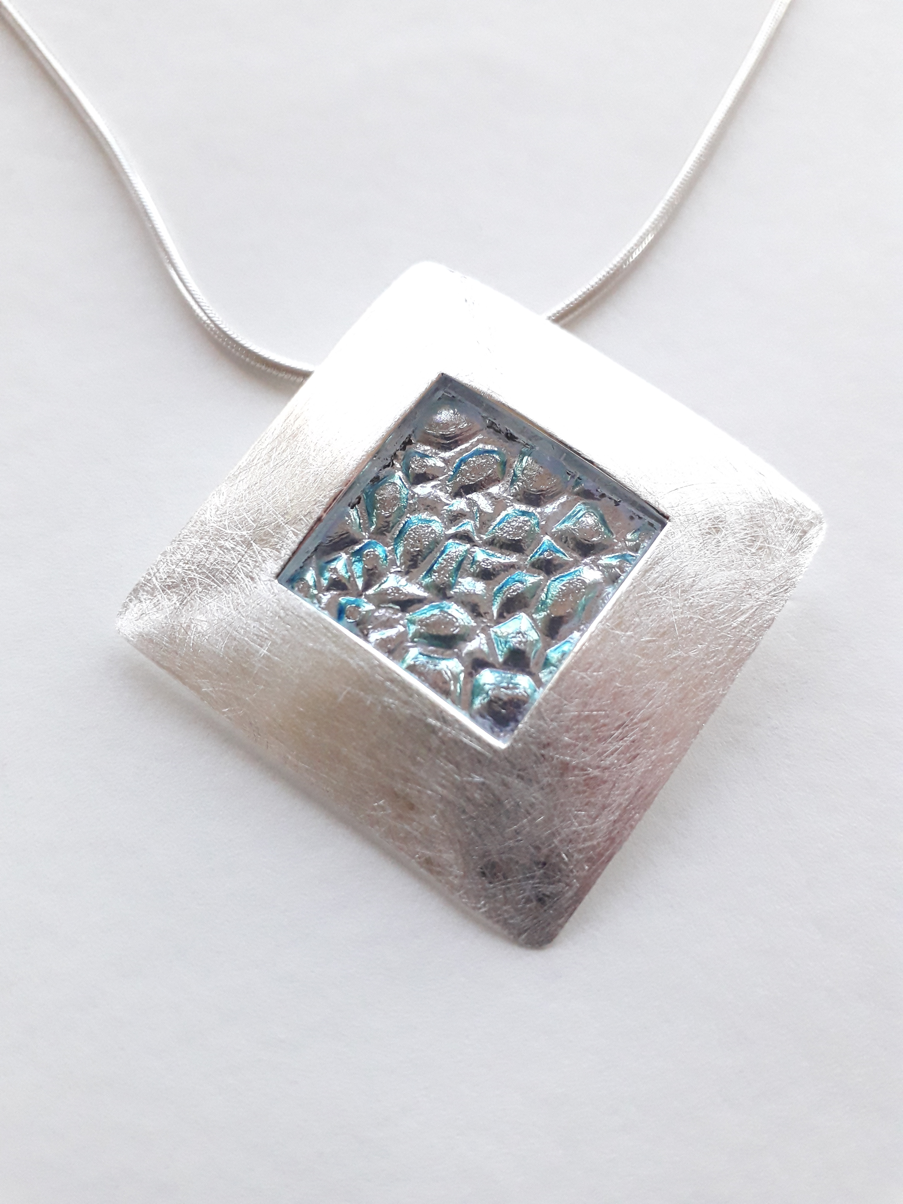 Echtsilber Anhänger Quadrat Groß DEDRO silber