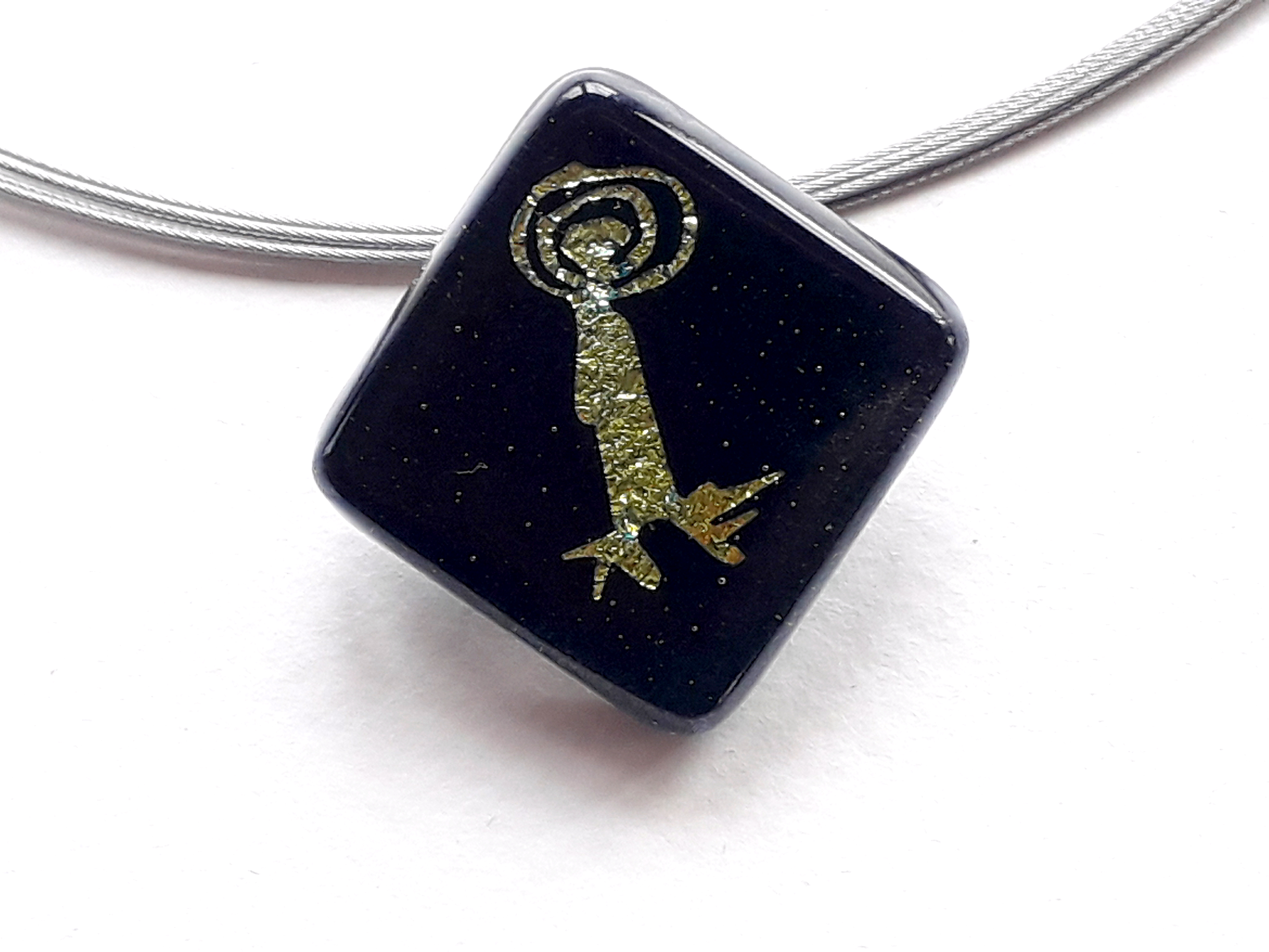 Halskette "Solid Body Antropomorph schwarz"  GHU146