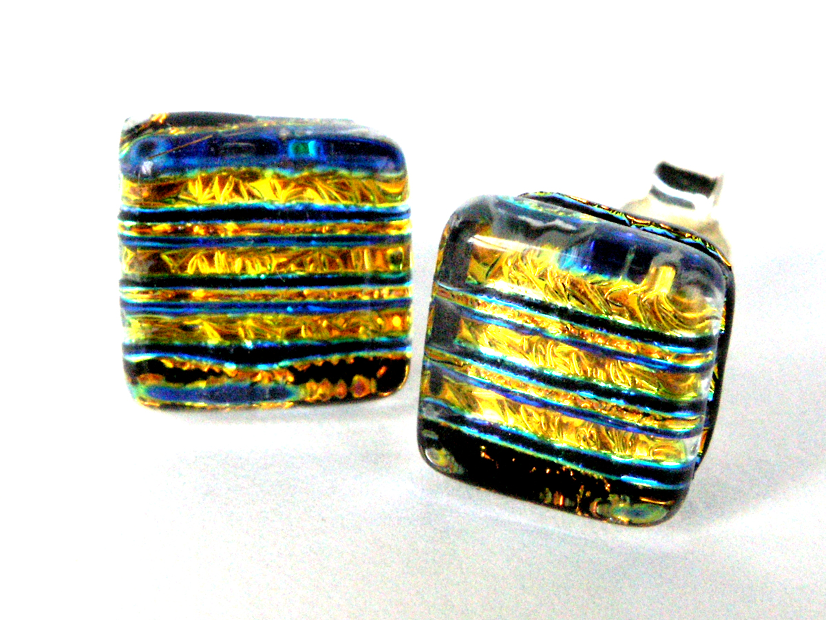 Direct Ohrstecker gold Streifen