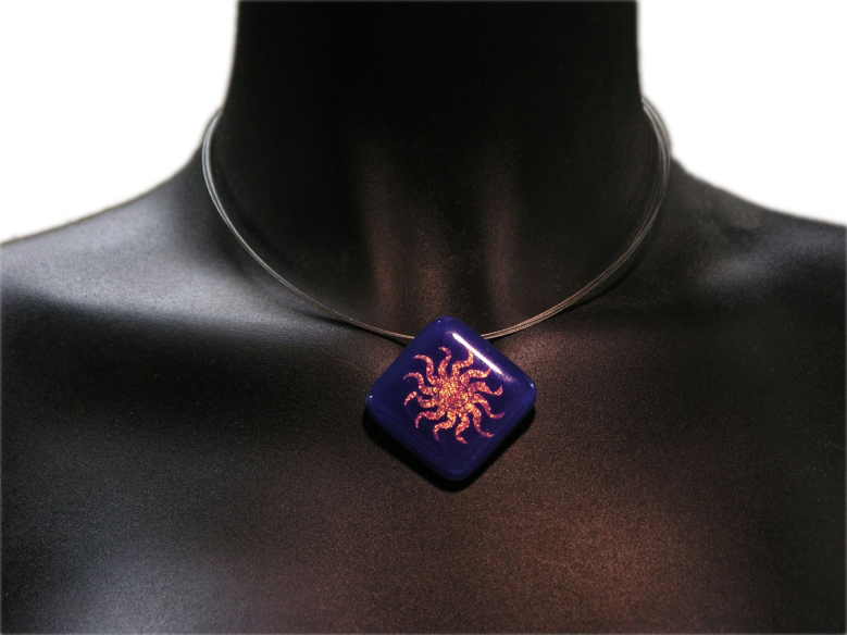 Halskette Sonne blau