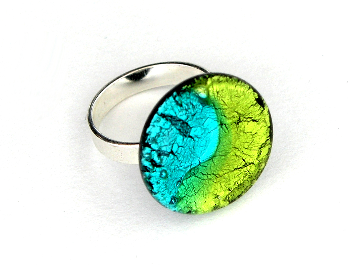 Midnight Ring peridot aqua