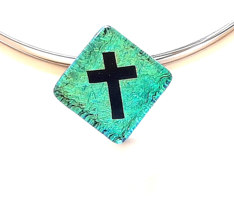 Halskette  Kreuz Türkis