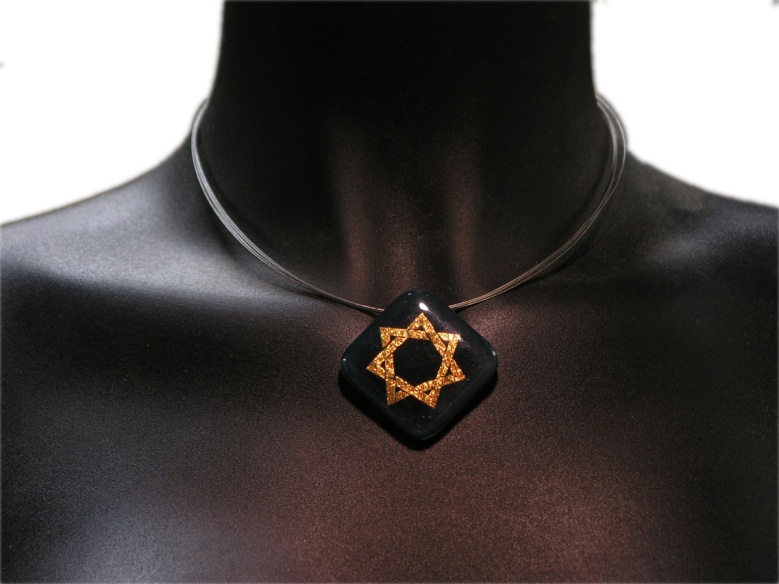 Halskette Heptagramm grün