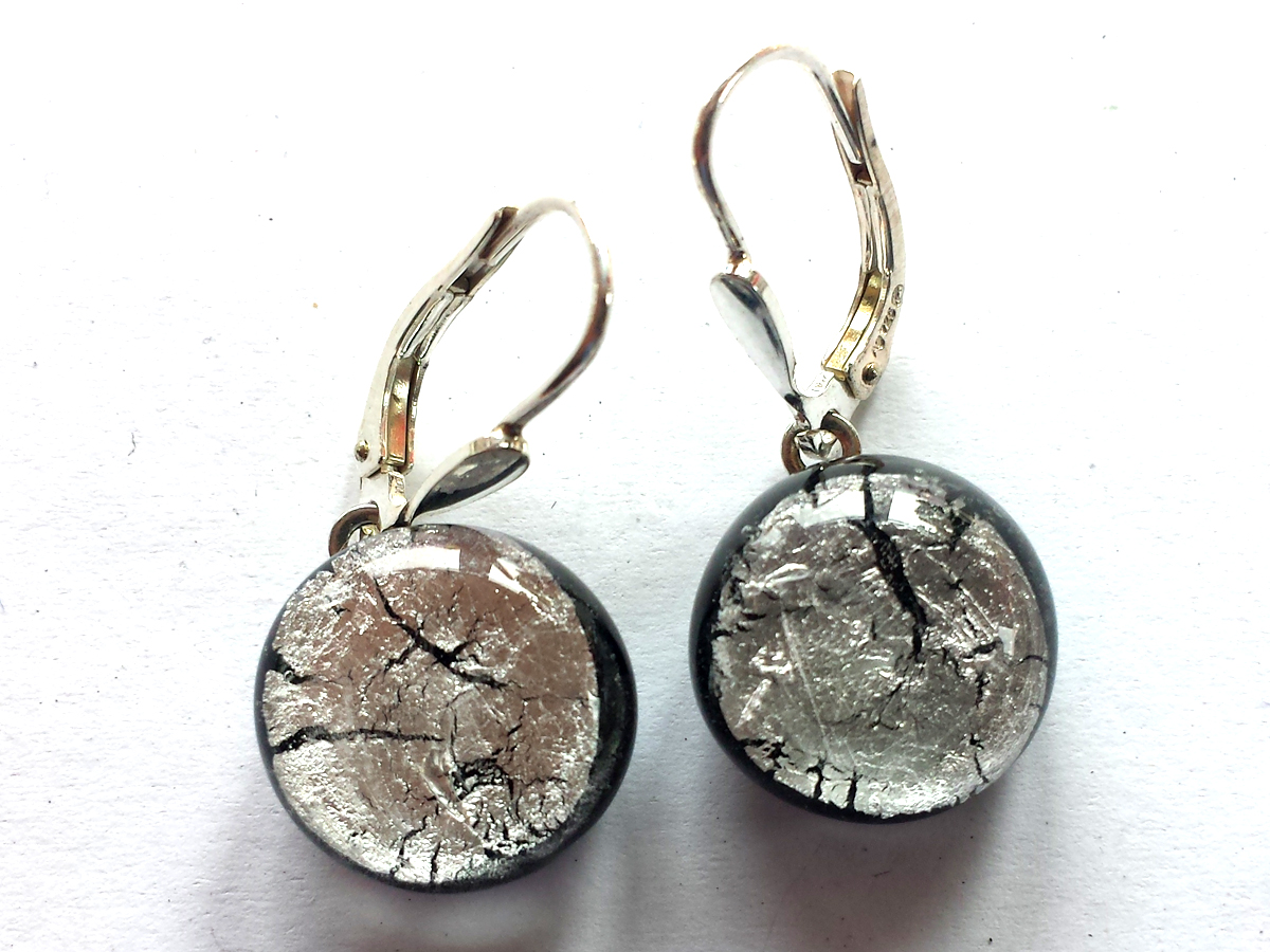 Midnight Ohrhänger rund  silber