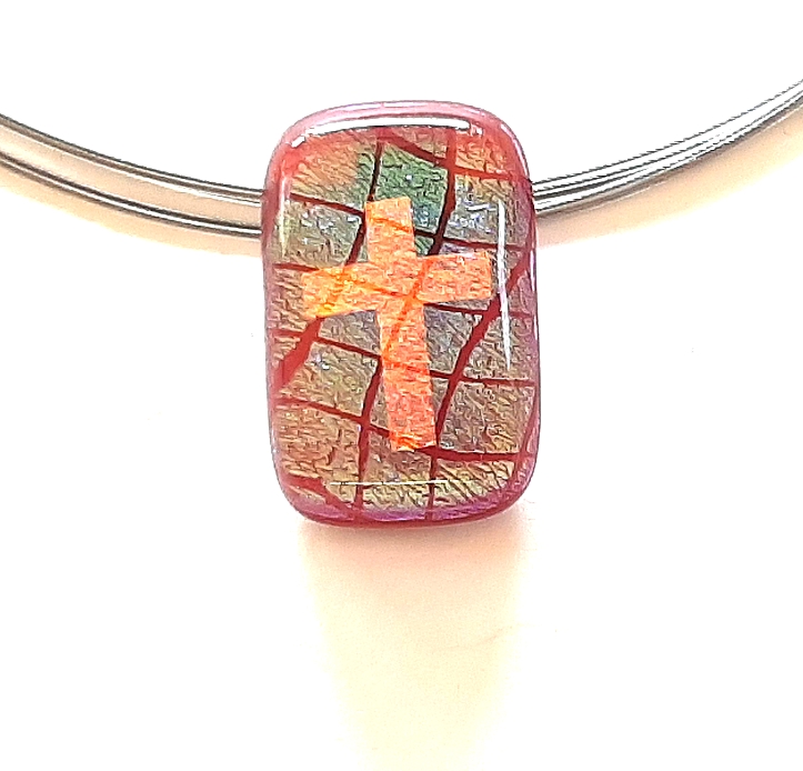 Halskette Rect Cross Warp rot