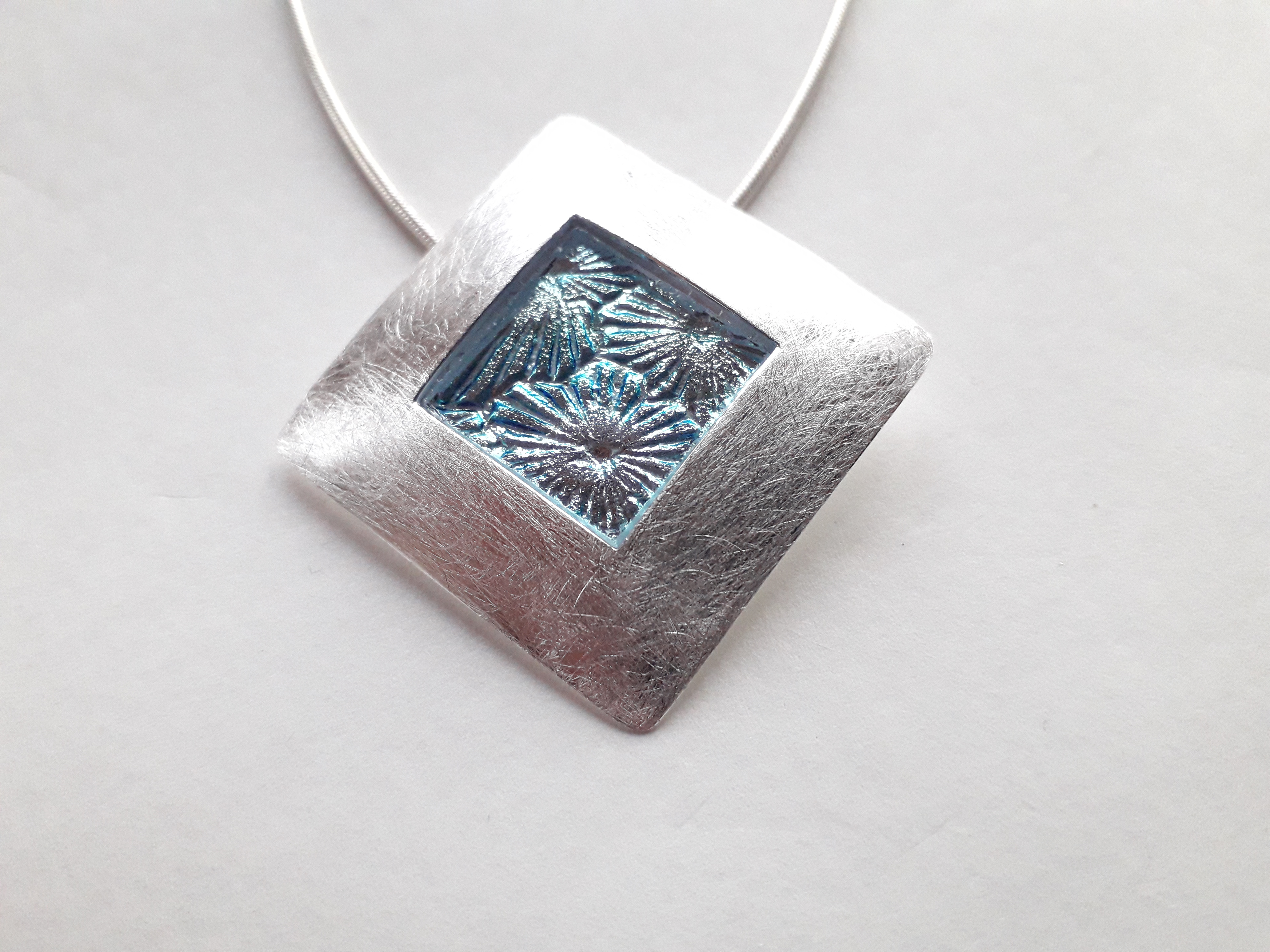 Echtsilber Anhänger Quadrat Groß FNTINE silber