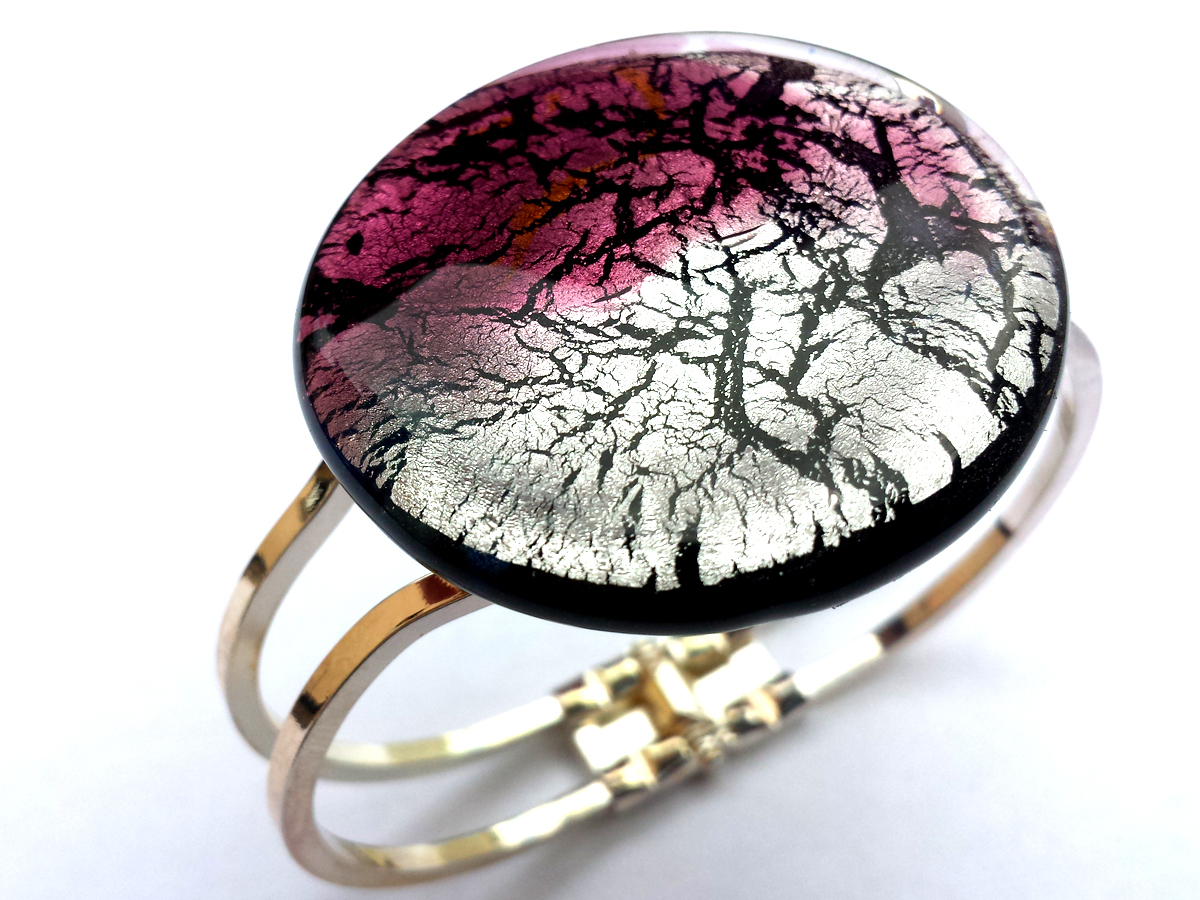 Midnight Scharnierspange rose silber