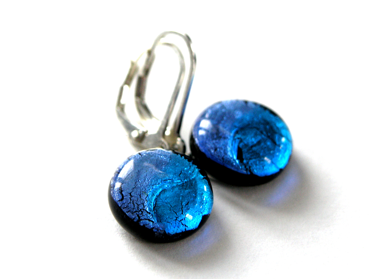 Midnight Ohrhänger rund blau