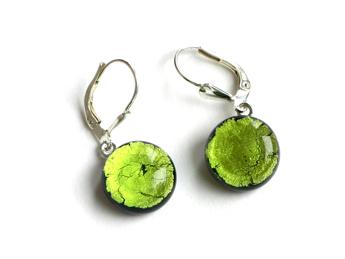 Midnight Ohrhänger rund  peridot