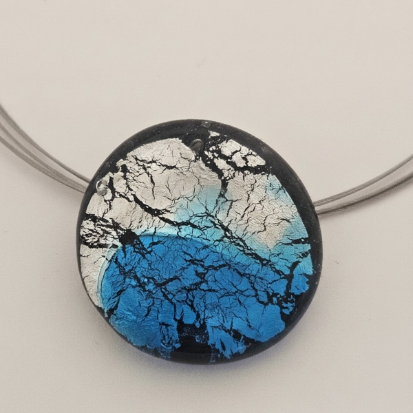 Midnight Moon Halskette aquablau silber